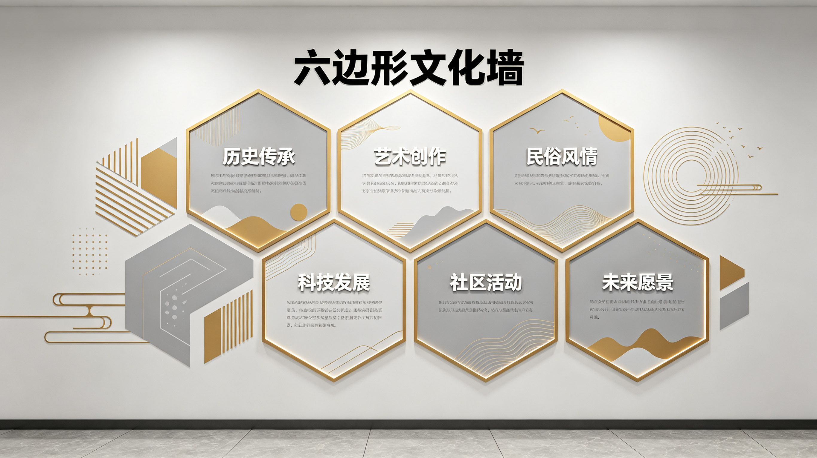 来宾企业文化墙 | 六边形信息美学